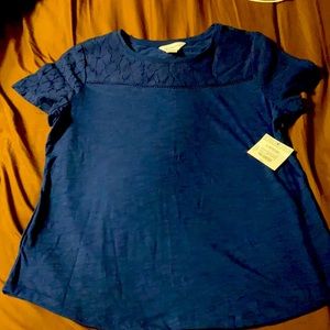 Liz Claiborne lace yoke tee